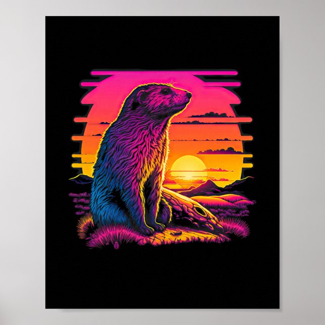 Retro Aesthetic Groundhog 45 Poster (Front)