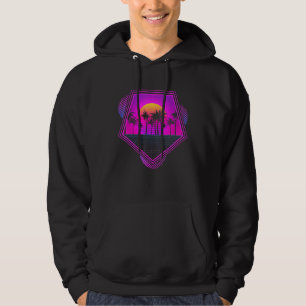 Retro Aesthetic Palm Trees Sunset 80s 90s Art Vapo Hoodie