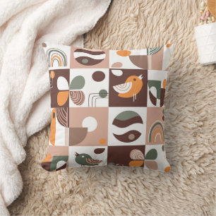 Retro aesthetics geometric pattern abstract cushion