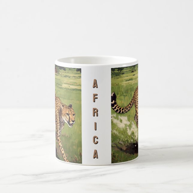 Retro Africa Cheetah Scenic Coffee Mug (Center)