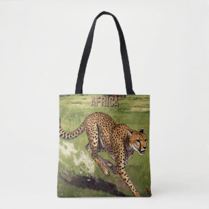 Retro Africa Cheetah Scenic Tote Bag