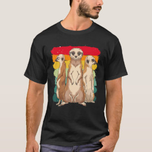 Retro Africa Zoo Animal  Cute Meerkat T-Shirt
