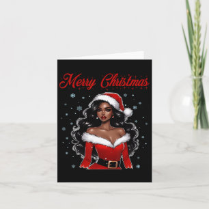Retro African American Merry Christmas Black Xmas Card