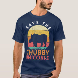 Retro African Animal Save The Chubby Unicorns Rhin T-Shirt