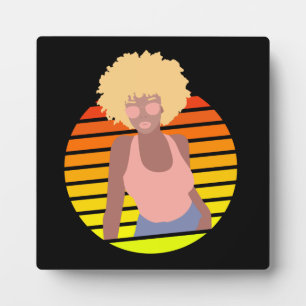 RETRO AFRO QUEEN - AFRO AMERICAN QUEEN PLAQUE