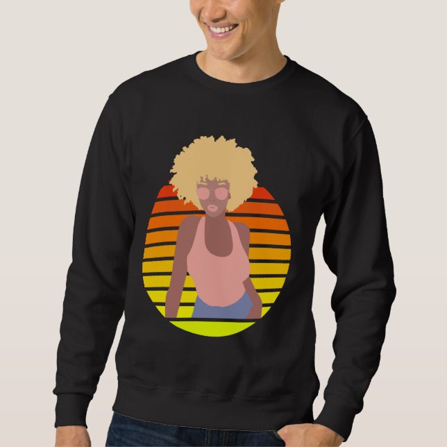 RETRO AFRO QUEEN - AFRO AMERICAN QUEEN SWEATSHIRT (Front)