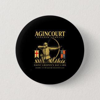 Retro agincourt longbow company saint crispin's 6 cm round badge