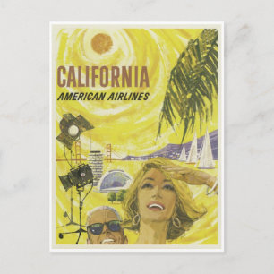 Retro Airlines California Advertisement Postcard