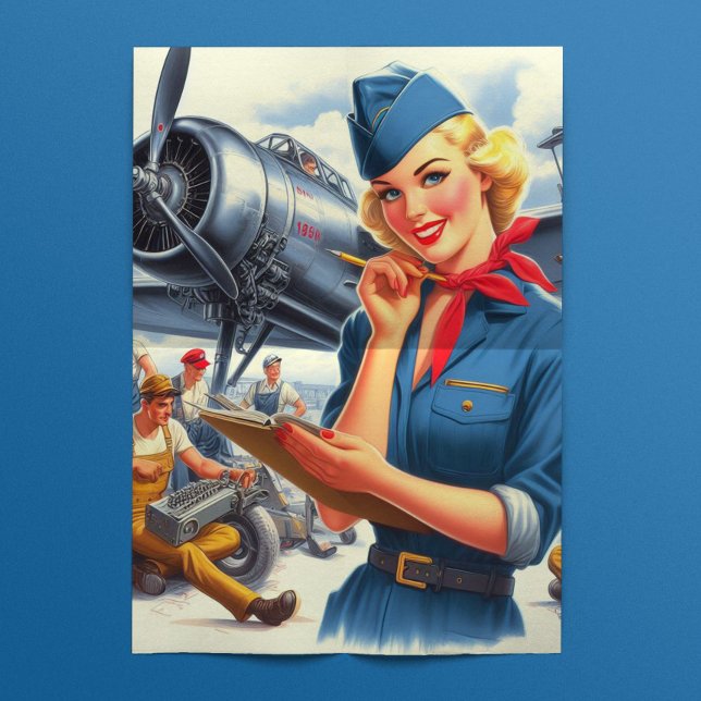 Retro Airplane Pilot Pinup Tissue Paper (Creator Uploaded)