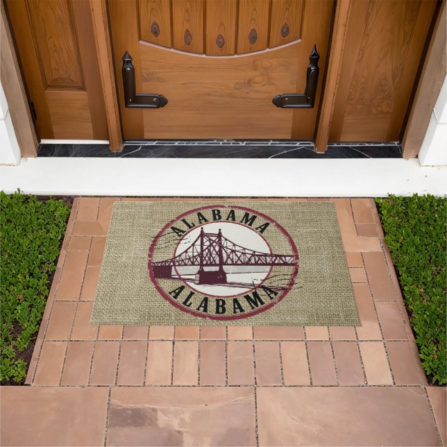  Retro Alabama Bridge Stamp  Doormat (Outdoor)