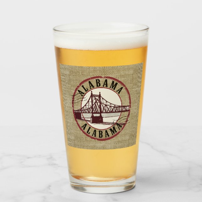  Retro Alabama Bridge Stamp  Glass (Front Filled)
