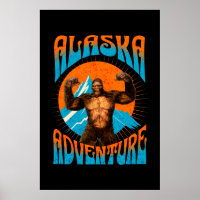 Retro Alaska Sasquatch Mountain Adventure
