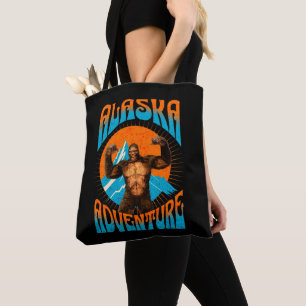 Retro Alaska Sasquatch Mountain Adventure Tote Bag