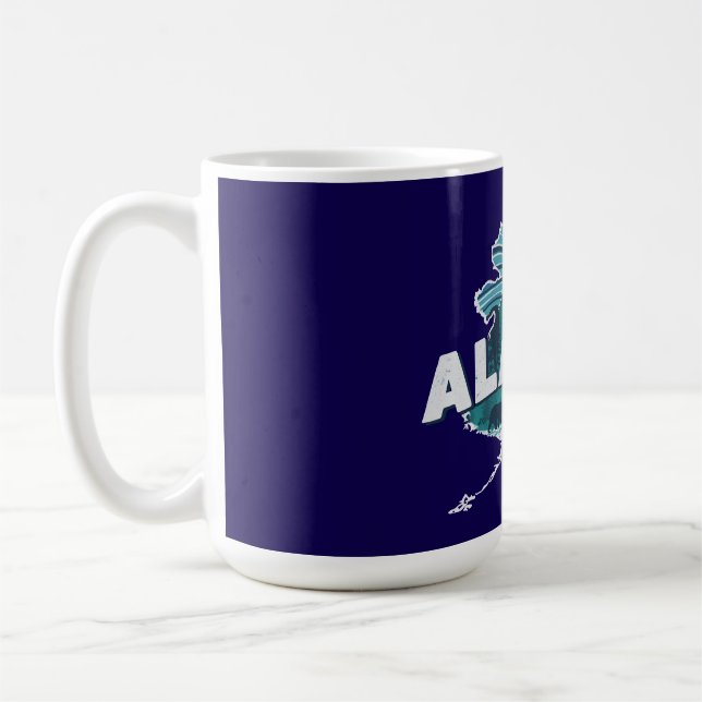 Retro Alaska Scenic Silhouette   Coffee Mug (Left)