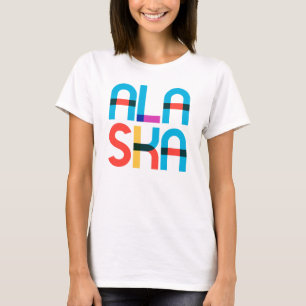Retro Alaska Sunset Colourful 80s Pop Art Type T-Shirt