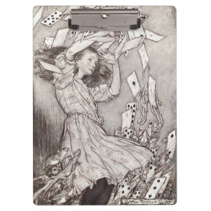 Retro Alice Falling Cards Victorian Design Clipboard