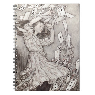 Retro Alice Falling Cards Victorian Design Notebook