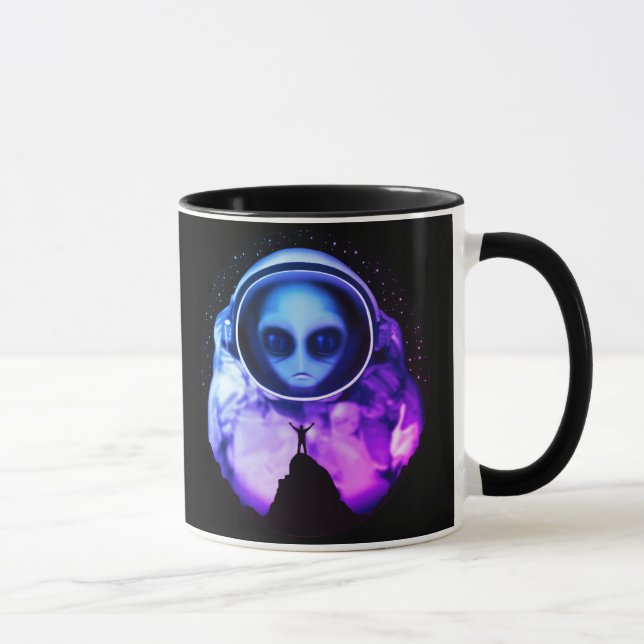 Retro Alien Astronaut Mug (Right)