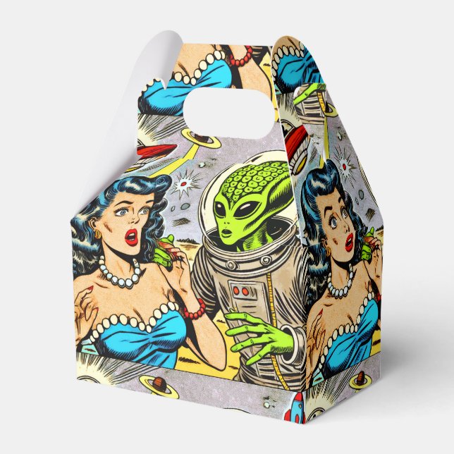 Retro Alien Science Fiction Comics Favour Box (Front Side)