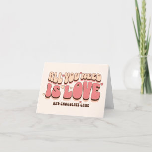 Retro All You Need is Chocolate Cake Holiday Card