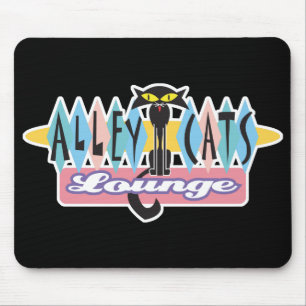 retro alley cats lounge sign mouse pad