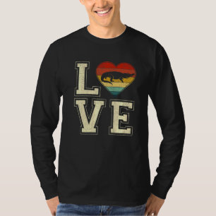 Retro Alligator Hearts Animals Valentines Day Coup T-Shirt