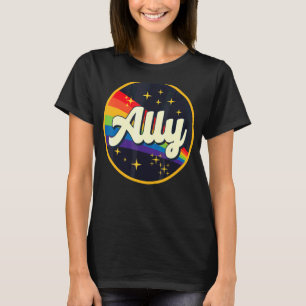Retro Ally Lgbtq 70s Gay Pride Flag Lgbt T-Shirt