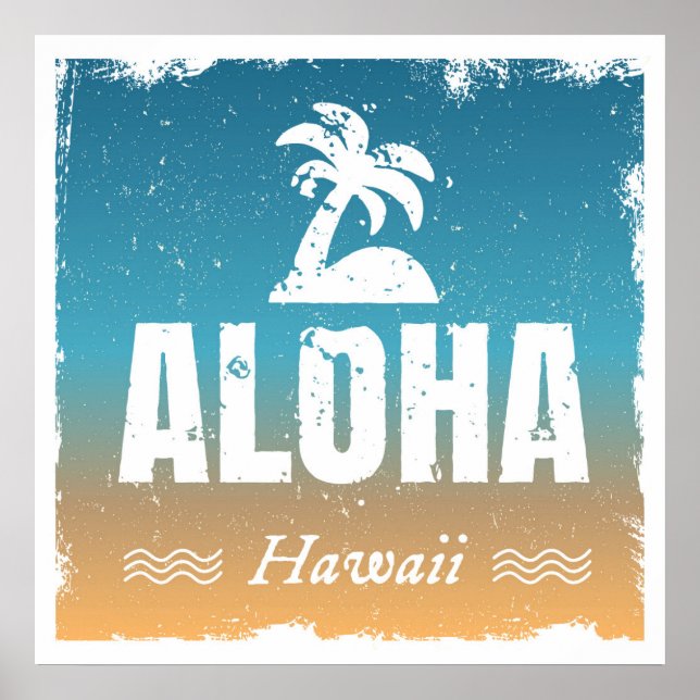 Retro Aloha Hawaii Poster (Front)