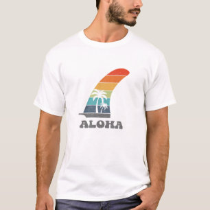 Retro Aloha Surfboard Tee Longboard SUP Single Fin