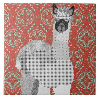 Retro Alpaca Art Tile