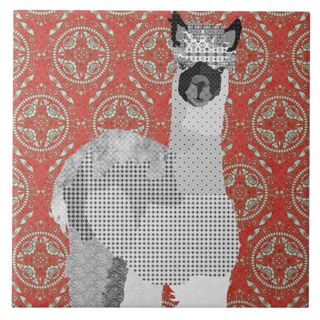 Retro Alpaca Art Tile (Front)