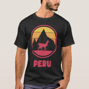Retro Alpaca Cuzco Peru Inca Machu Picchu T-Shirt
