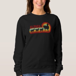 Retro Alpaca Lama Huacaya Pako Alpaca Breeder Alpa Sweatshirt