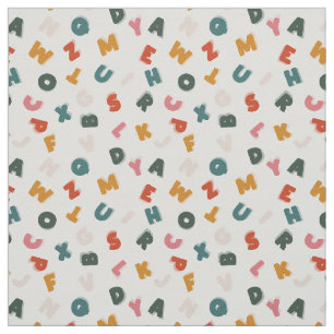 retro alphabet soup fabric