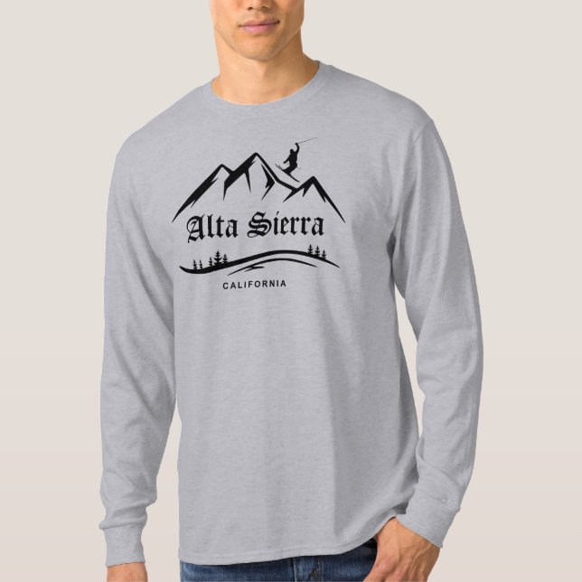Retro Alta Sierra Ski Sunset T-Shirt (Front)