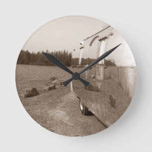 Retro Aluminium Trailer Clock Vintage Reflection