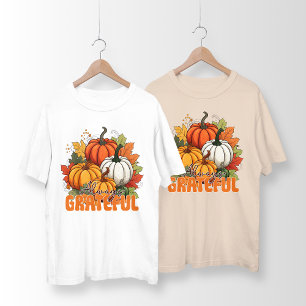 Retro Always Grateful Fall Thanksgiving Family T-Shirt