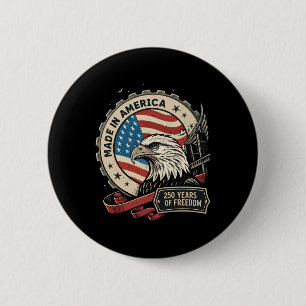 Retro America 250th Birthday Anniversary Grunge Us 6 Cm Round Badge