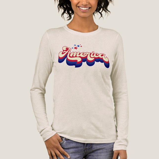 Retro America Patriotic T-Shirt Tri-Blend Shirt (Front)