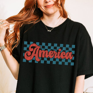 Retro America Vintage Patriotic 4th of July  T-Shirt