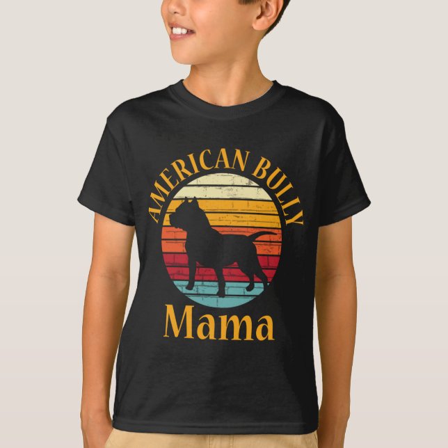 Retro American Bull Dog Mama Bulldog Lover Bully M T-Shirt (Front)