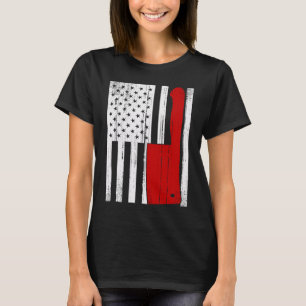 Retro American Butcher USA Flag Vintage Meat Cleav T-Shirt