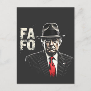 Retro American Donald Trump FAFO USA Flag Patriot Holiday Postcard