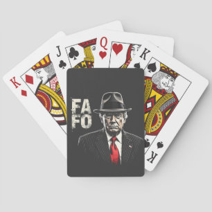 Retro American Donald Trump FAFO USA Flag Patriot Playing Cards