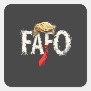 Retro American Donald Trump FAFO USA Flag Patriot Square Sticker
