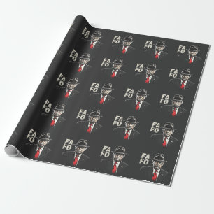 Retro American Donald Trump FAFO USA Flag Patriot Wrapping Paper
