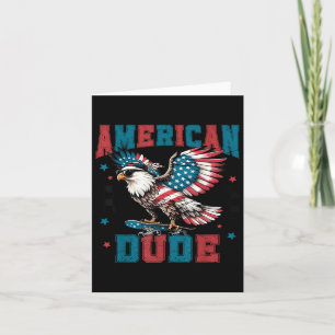 Retro American Dude Bald Eagle 4th Of July Toddler Card