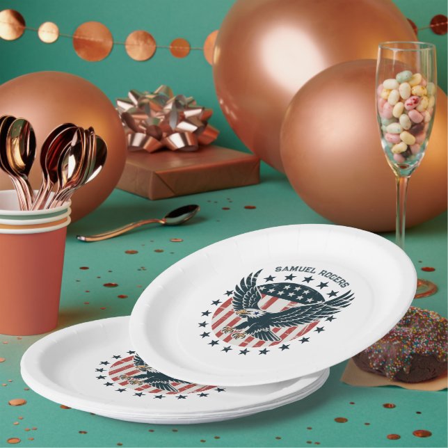 Retro American Eagle  Paper Plate (Multi)