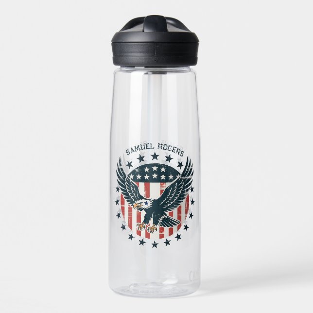 Retro American Eagle  Water Bottle (Front)