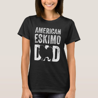 Retro American Eskimo Dad Papa Father's Day Dog Si T-Shirt